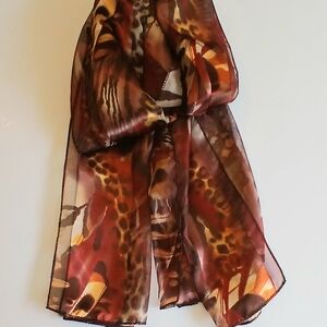 Elegant Brown Animal Print Scarf